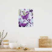 Poster Papillons violets sur une branche (Cuisine)