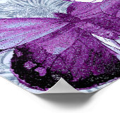 Poster Papillons violets sur une branche (Coin)