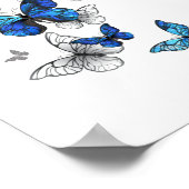 Poster Papillons volants bleus Morpho (Coin)