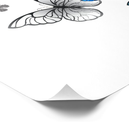 Poster Papillons volants bleus Morpho (Coin)