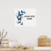 Poster Papillons volants bleus Morpho (Cuisine)