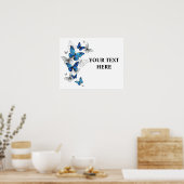 Poster Papillons volants bleus Morpho (Cuisine)