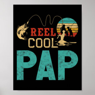Poster Papou super cool pêche Cadeau de fête des pères po