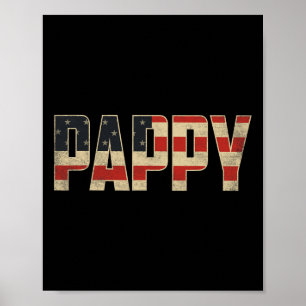Poster Pappy Bold Drapeau Américain Patriotique Fête des 