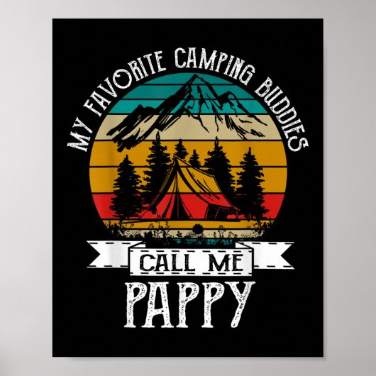 Poster Pappy Camper My Favorite Camping Buddies Call Me P (Devant)