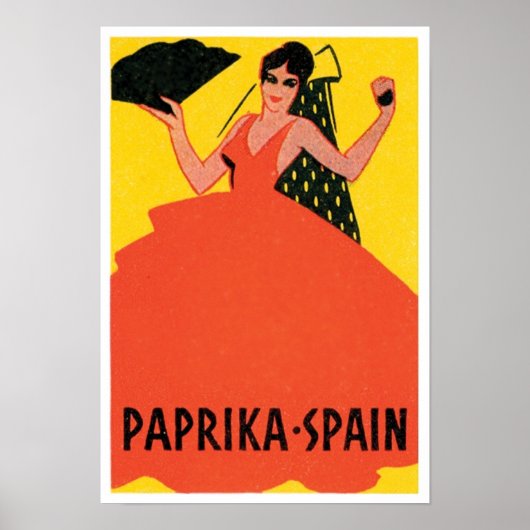 Poster Paprika Espagne Étiquette Vintage (Devant)