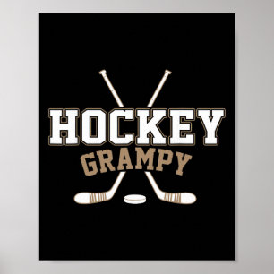 Poster Papy hockey amateur de hockey vintage