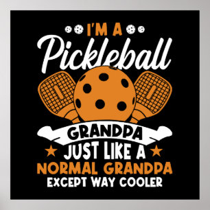 Poster Papy Joueur de Pickleball Cool