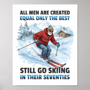 Poster Papy Papa Va Toujours Faire Du Ski Dans Leur Soixa