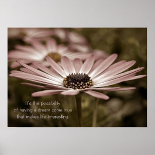Poster Pâquerette avec citation inspirante