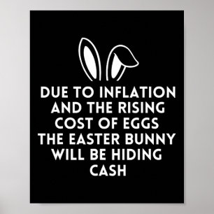 Poster Pâques Amusantes - Inflation Et Coût Des Oeufs - P