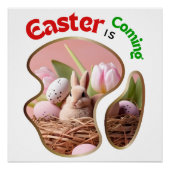 Poster Pâques arrive - les mignons petits (Devant)