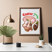 Poster Pâques arrive - les mignons petits