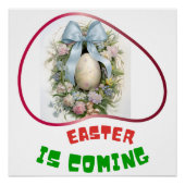 Poster Pâques arrive - Pâques Jour (Devant)