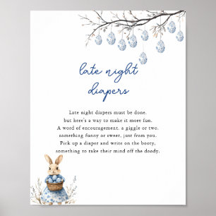 Poster Pâques Chinoiserie Baby shower Late Night Diapos