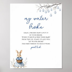 Poster Pâques Chinoiserie My Water Broke Baby shower Jeu