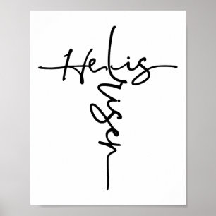 Poster Pâques chrétien Il Est Ressuscité Soleil Résurrect