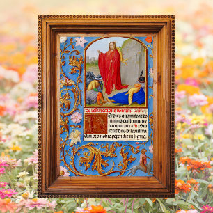 Poster Pâques de la Résurrection de Jésus chrétien médiév