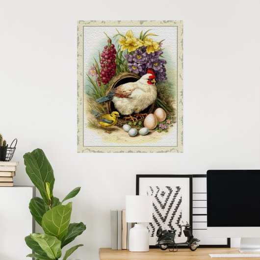 Poster Pâques de poulet (Bureau à domicile)