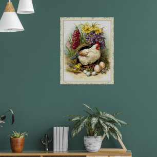 Poster Pâques de poulet