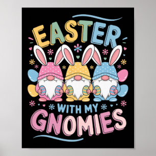 Poster Pâques drôle avec mes gnomes Joyeuses Pâques Gnome