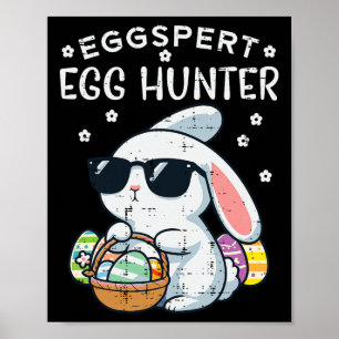 Poster Pâques Eggspert Oeuf Hunter Bunny Boys Girls T