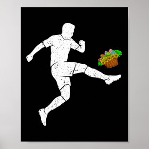 Poster Pâques Football Croquis Oeufs Sport Garçons Filles