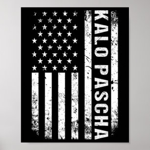 Poster Pâques grecques Kalo Pascha Rétro Drapeau américai