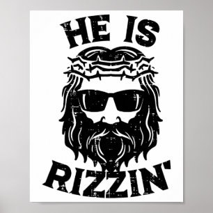 Poster Pâques Jésus Il Rizzin Ressuscité Fun Christian Me