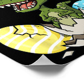 Poster Pâques Jour T Rex Avec Lapin Oreilles OEufs Amusan (Coin)