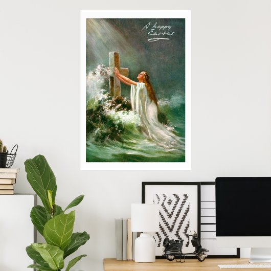 Poster Pâques joyeuses (Bureau à domicile)