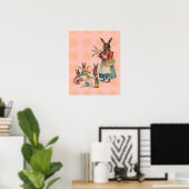 Poster Pâques Lapin Poule Lapin Œufs (Bureau à domicile)
