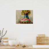 Poster Pâques Panier Œufs Fleurs Antique (Cuisine)