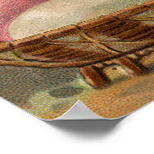 Poster Pâques Panier Œufs Fleurs Antique (Coin)