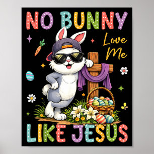 Poster Pâques Pas de Lapin M'aime Comme Jésus Enfants Chr