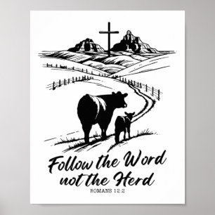 Poster Pâques Tee Suivez Le Mot Pas Le Troupeau Romains 1