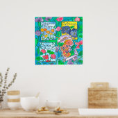 Poster Paquets de graines de fleurs d'aquarelle (Cuisine)