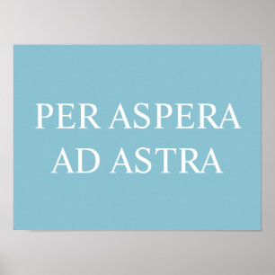 Poster Par Aspera Ad Astra Citation latine Imprimer - Tur