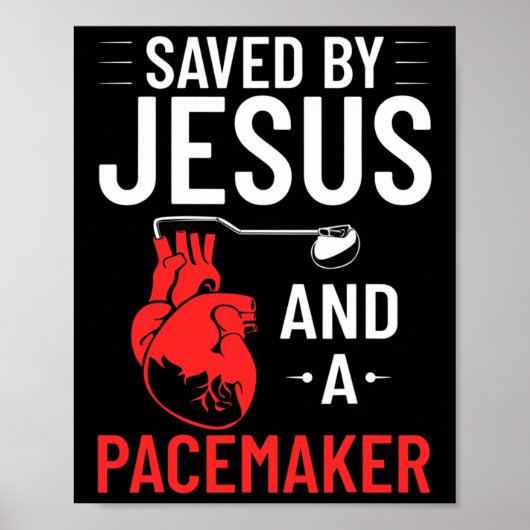 Poster Par Jésus Et Un Pacemaker Sensibilisation aux mala (Devant)