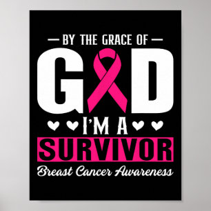 Poster Par La Grâce De Dieu Je Suis Un Cancer Du Sein Sur