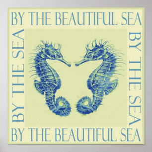 Poster par les beaux hippocampes de jaune de mer