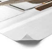 Poster Par l'océan — Ouvrir la fenêtre avec le bateau à v (Coin)