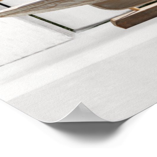 Poster Par océan — Vue de fenêtre ouverte personnalisable (Coin)