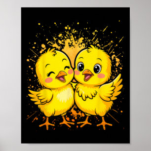 Poster Par poulette éleveuse de poulets fille de la ferme
