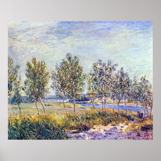 Poster Par prairie par Alfred Sisley (Devant)