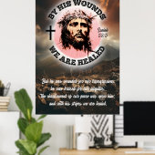 Poster Par Ses Blessures, Nous Sommes Guéris Pâques Ésaïe (Bureau à domicile)