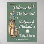 Poster Par-tee Golf Baby shower Panneau de bienvenue (Devant)