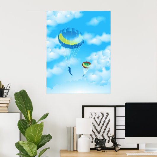 Poster Parachuting (Bureau à domicile)