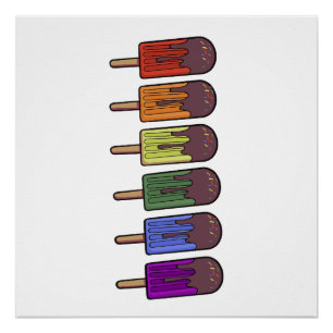 Poster Parade de sucettes arc-en-ciel