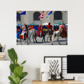 Poster Parade des chevaliers médiévaux (Bureau à domicile)